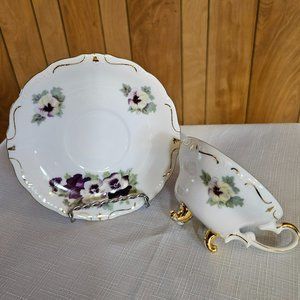 Vintage Cherry China Japan Floral Purple White Mint-Item #467